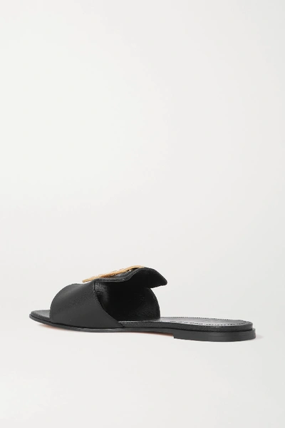 Shop Givenchy 4g Logo-embellished Leather Sandals In Black