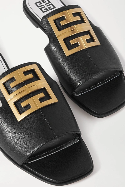 Shop Givenchy 4g Logo-embellished Leather Sandals In Black