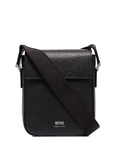 Shop Hugo Logo-print Shoulder Bag In Black
