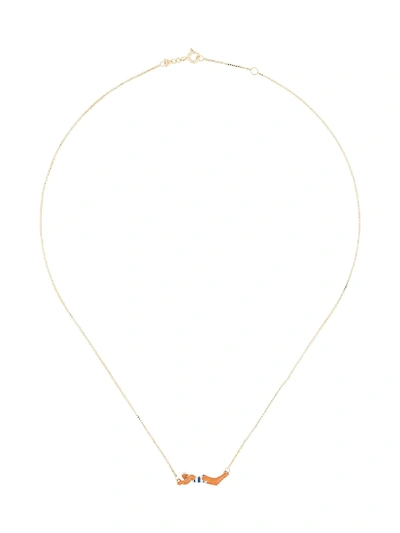 9KT YELLOW GOLD SWIMMER NECKLACE