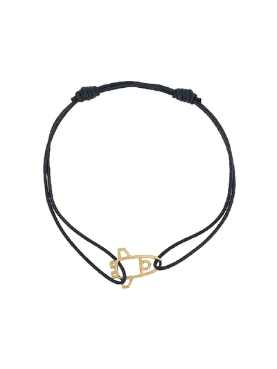 Shop Aliita 9kt Yellow Gold Space Shuttle Cord Bracelet In 蓝色