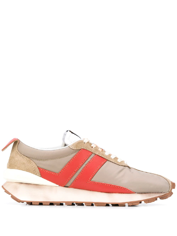 Lanvin Bumper Panelled Sneakers In Neutrals Modesens