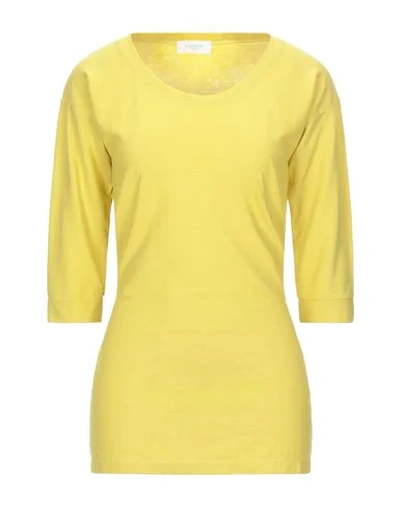 Shop Slowear Zanone Woman T-shirt Acid Green Size 10 Cotton