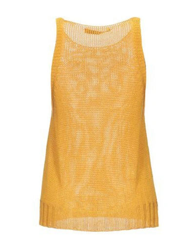 Shop Twinset Woman Top Ocher Size L Viscose, Polyester In Yellow