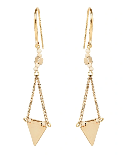 Shop Isabel Marant Beaded Triangle Drop Earrings In Gold