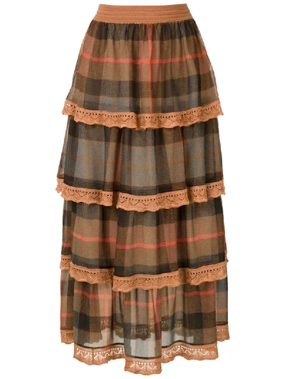 Shop Cecilia Prado Maude Long Skirt In Brown