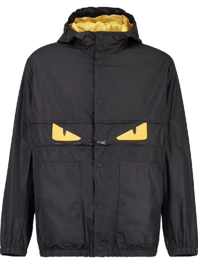 Shop Fendi K-way Bags Bugs Eyes Jacket In Black
