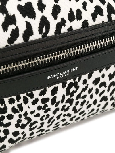 Shop Saint Laurent Leopard Print Backpack In White
