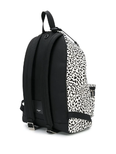 Shop Saint Laurent Leopard Print Backpack In White