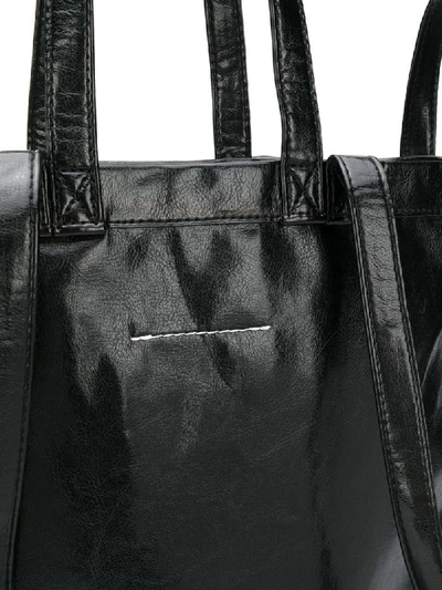 Shop Mm6 Maison Margiela Glossy-finish Maxi Shoulder Bag In Black