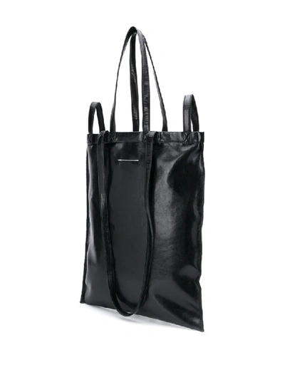 Shop Mm6 Maison Margiela Glossy-finish Maxi Shoulder Bag In Black