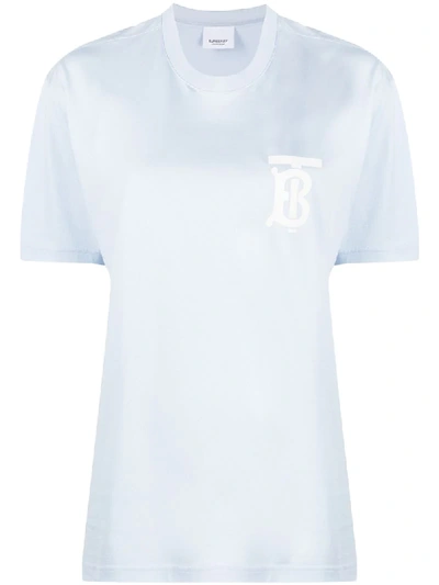 Shop Burberry Tb Monogram T-shirt In Blue