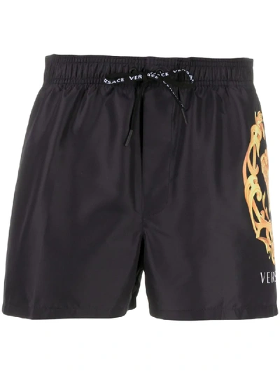 Shop Versace Medusa Head Swimming Shorts In Black