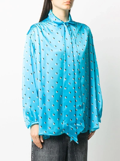 Shop Balenciaga Yin Yang Print Shirt In Blue