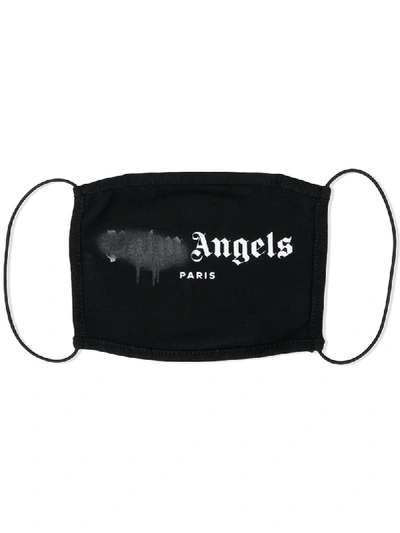 Shop Palm Angels Logo Print Face Mask In Black