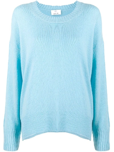 Shop Allude Rib-trimmed Cashmere Jumper In Blue