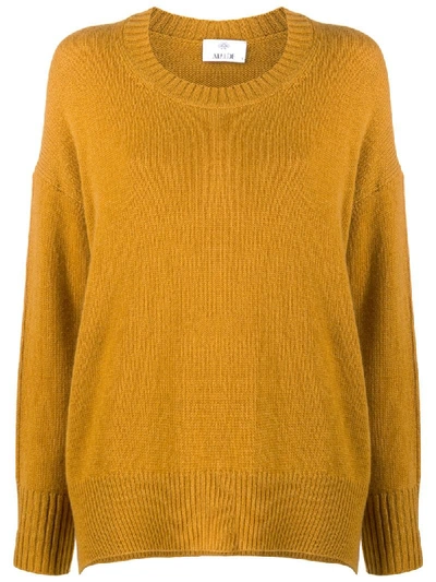 Shop Allude Rib-trimmed Cashmere Jumper In Ocra