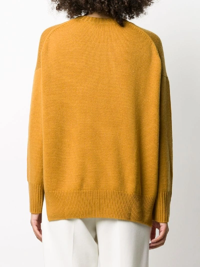 Shop Allude Rib-trimmed Cashmere Jumper In Ocra