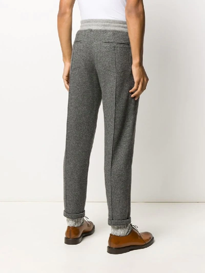 Shop Brunello Cucinelli Tapered Track Pants In Grey