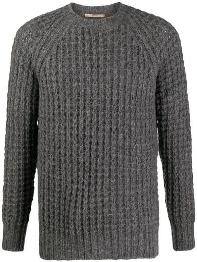 Shop Nuur Waffle-knit Crew Neck Jumper In 19