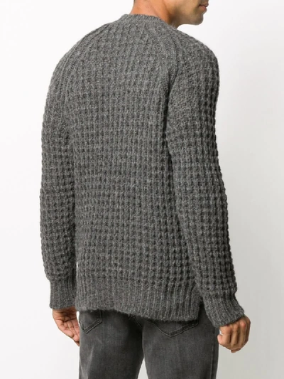 Shop Nuur Waffle-knit Crew Neck Jumper In 19