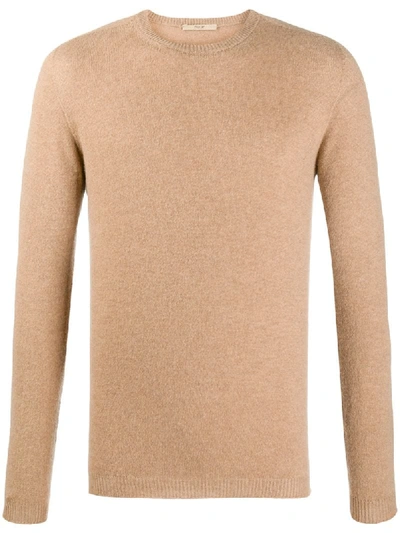 Shop Nuur Rib-trimmed Cashmere Jumper In Brown