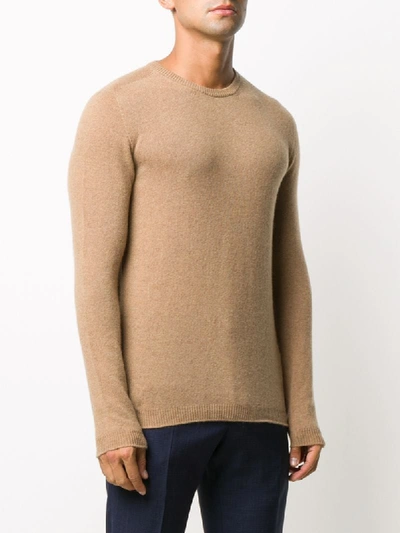 Shop Nuur Rib-trimmed Cashmere Jumper In Brown