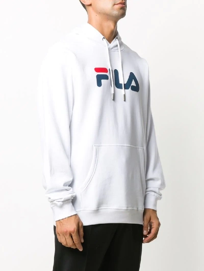 Shop Fila Logo-print Hoodie In White