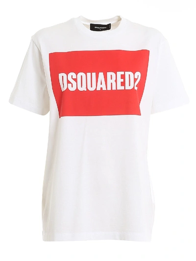 Shop Dsquared2 Logo Printed Jersey T-shirt In White