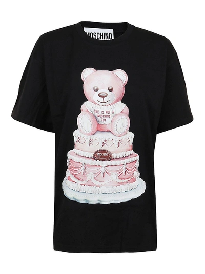 Shop Moschino Cake Teddy Bear Maxi Print T-shirt In Black