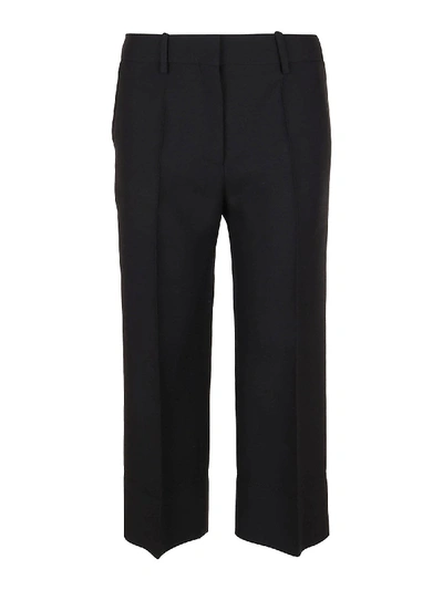 Shop Valentino Silk And Virgin Wool Black Pants