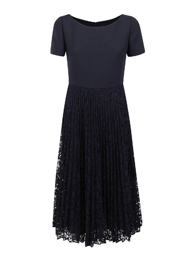 Shop Valentino Lace Skirt Dress In Blue