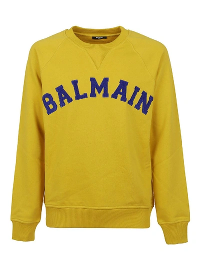 Shop Balmain College-style Sweatshirt In Yellow