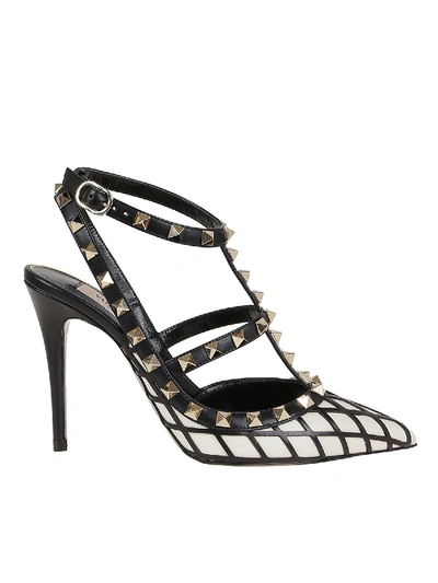 Shop Valentino Rockstud Pumps In White And Black
