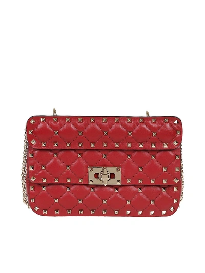 Shop Valentino Rockstud Spike Small Bag In Red