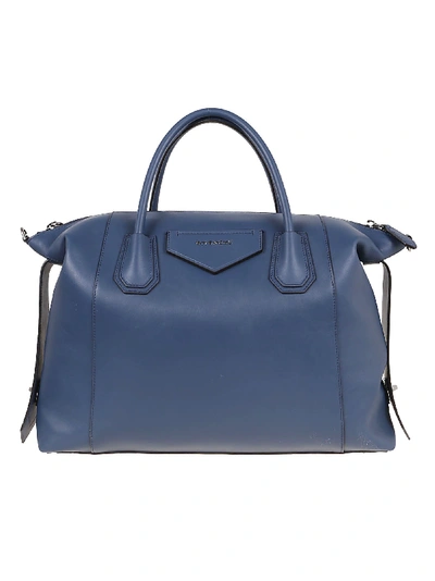 Shop Givenchy Antigona Soft Medium Bag In Midnight Blue