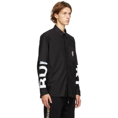 Shop Burberry Black Tyler Oversized Shirt In Black A1189