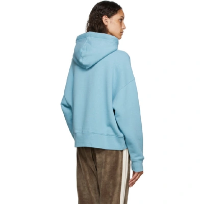 Shop Palm Angels Blue Bear Hoodie In Aquamarine