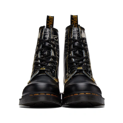 Shop Dr. Martens Black Jean-michel Basquiat Edition 1460 Boots In White/blk