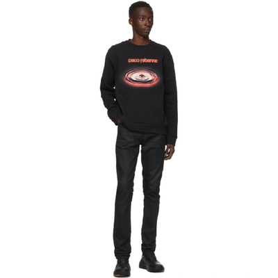 Shop Rabanne Paco  Black Drip Logo Sweatshirt In P001 Black