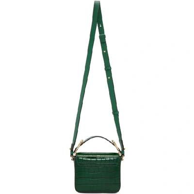 Shop Chloé Green Mini Croc ' C' Bag In 3h0 Woodsyg