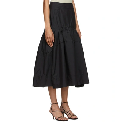 3.1 Phillip Lim Ruffled Cotton-blend Poplin Midi Skirt In Black