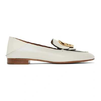 Shop Chloé White Shiny Loafers In 119 Natwhi