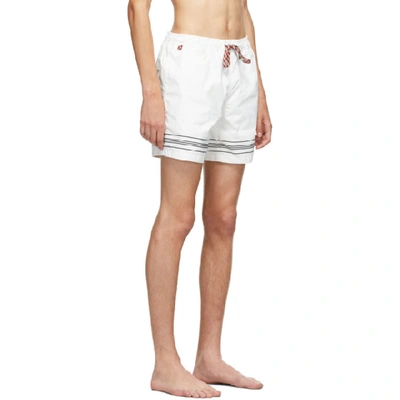 Shop Burberry White Martin Swim Shorts In White A1464