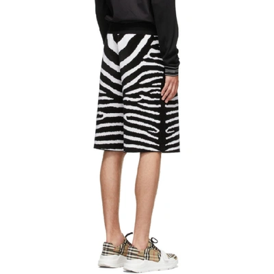 Shop Burberry Black And White Wool Janson Shorts In Black A1189