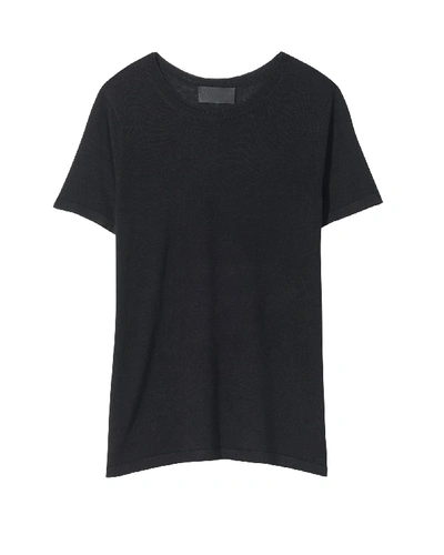 Shop Nili Lotan Kimberly Short Sleeve Sweater In Black