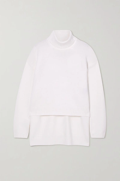 Shop Tom Ford Asymmetric Cashmere Turtleneck Sweater In White