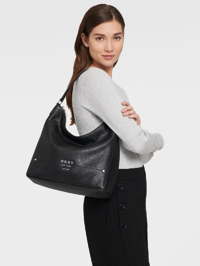 Shop Dkny Women's Thompson Hobo Handbag - In Black/silver
