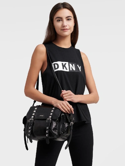 Shop Donna Karan Dkny Women's Naomi Messenger Bag - In Black/silver
