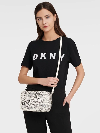 Shop Donna Karan Dkny Women's Thompson Graffiti Camera Bag - In White/black